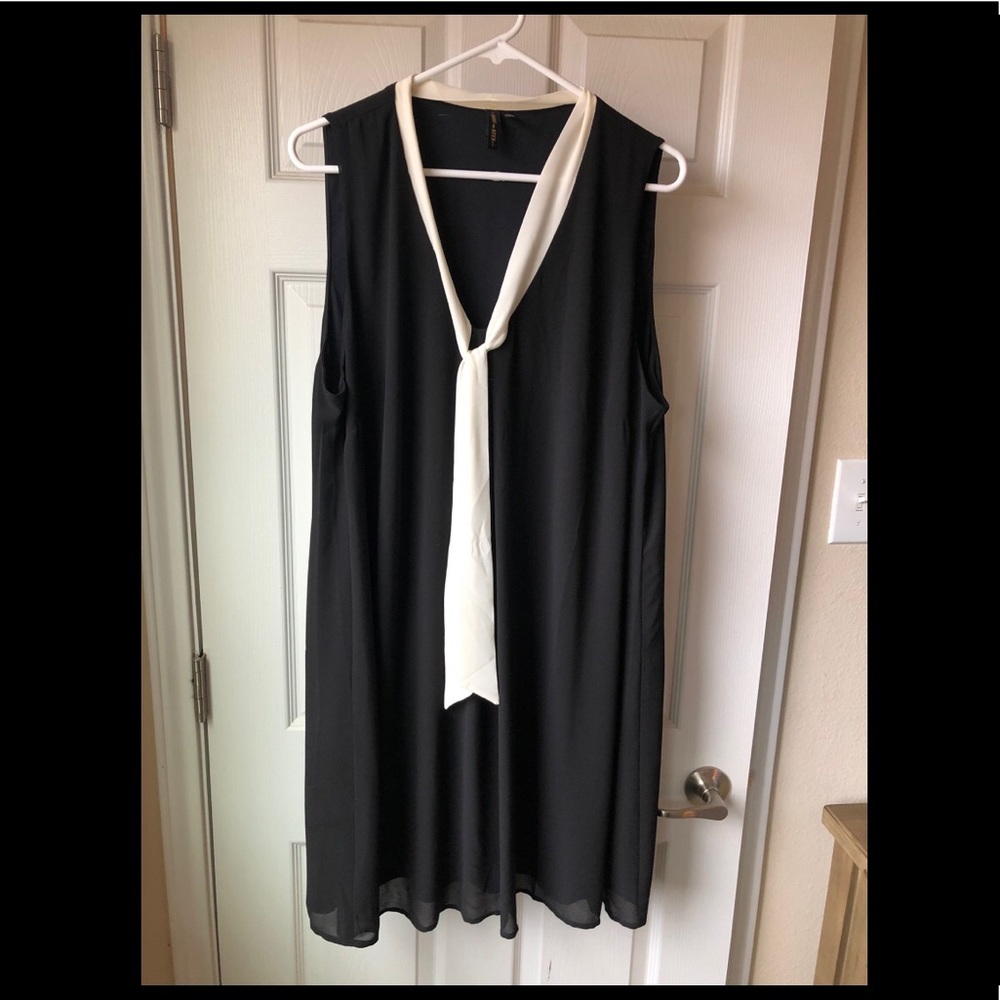 Want and Need Shift Dress with White collar & tie